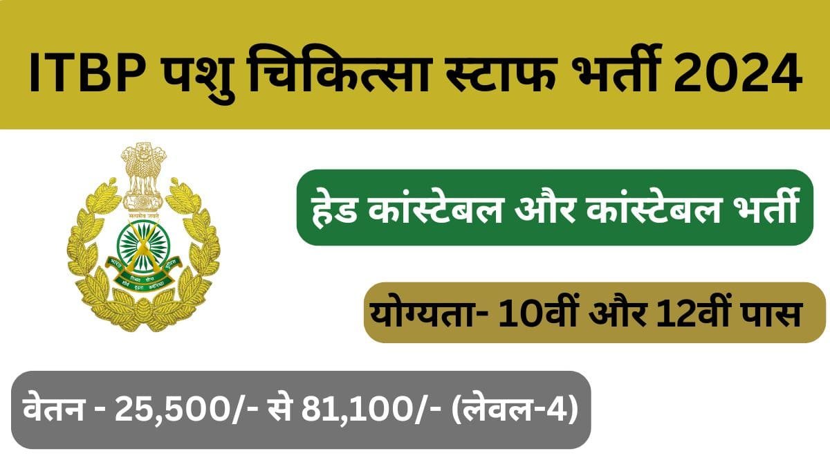 ITBP Veterinary Staff Recruitment 2024